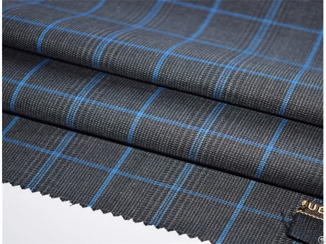 Fashion Modern Checked Worsted Wool Suiting Fabric