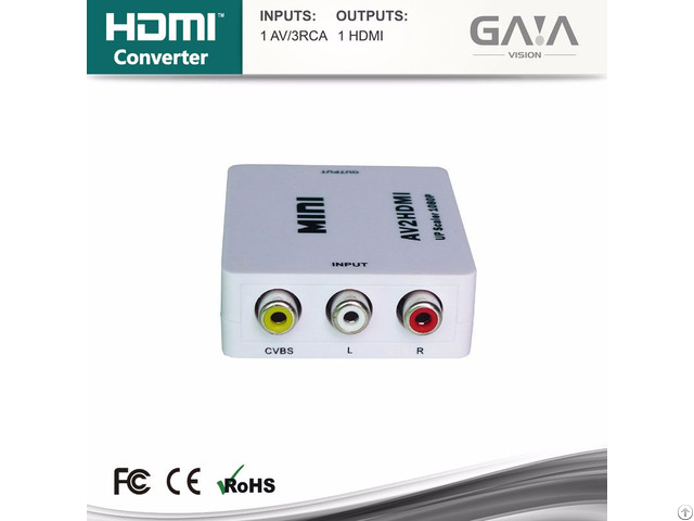Hot Selling Av To Hdmi Converter Switcher Support 1080p 3d Hdtv Exchanger