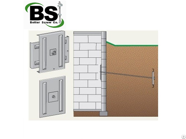 High Strength Helical Anchors With Tie Backs For Reinforcing Wall