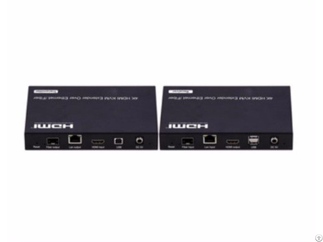 4k Low Latency Kvm Hdmi Extender Over Ip Fiber With Rs232 Remote Led