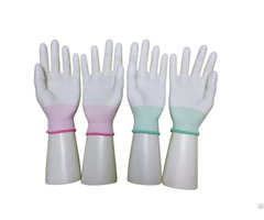 China Cheap Price Safety Cleanroom Pu Top Fit Antistatic Nylon Glove Wholesale