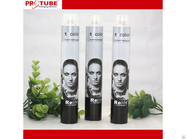 Offset Printing Empty Hair Color Cream Aluminium Tube With Plastic Screw Cap