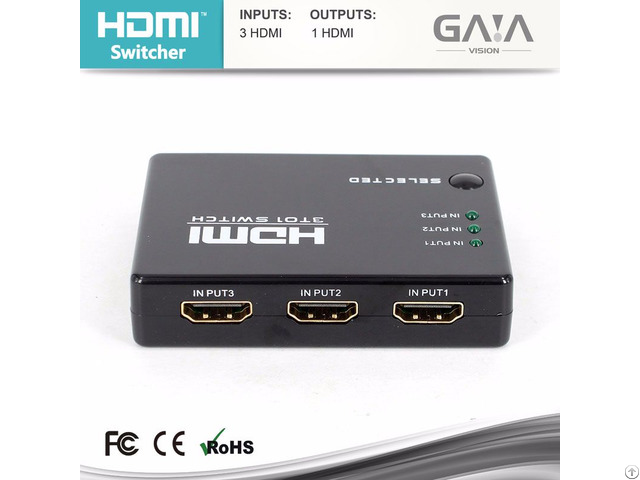 Hot Mini Ir Remote 3 Port Hdmi Switch 3x1 1080p 1 3v