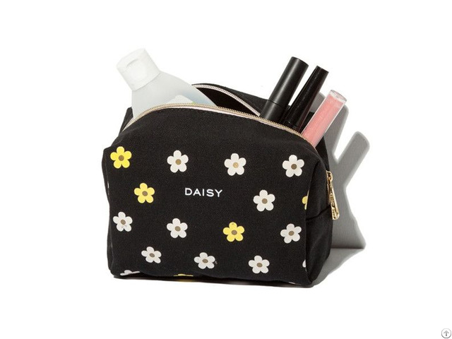 Cosmetic Bag Manufacturer Canvas Daisy Makeup Cosmetics Promotional Bags