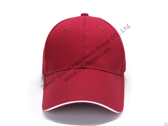 100 Percent Cotton Customized Baseball Caps With Embroidered Eyelet