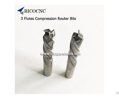 Three Flutes Compression Router Bits Solid Carbide Up Down Cut Spiral End Mills