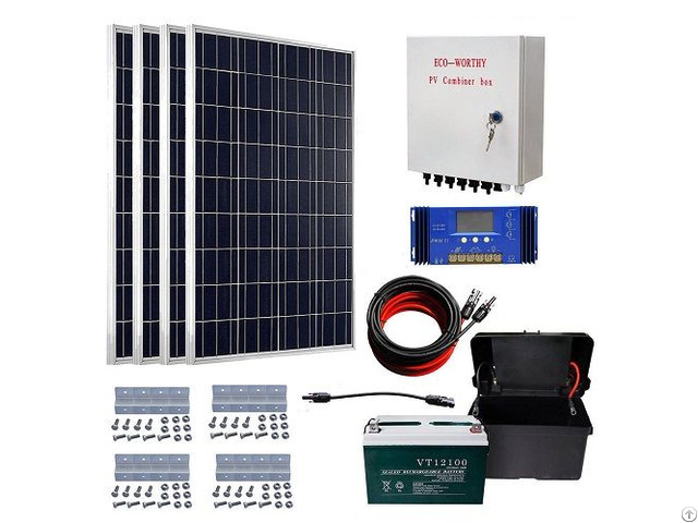 Eco Worthy 400w Off Grid Solar Kit 4pcs 100w Panels Combiner Box