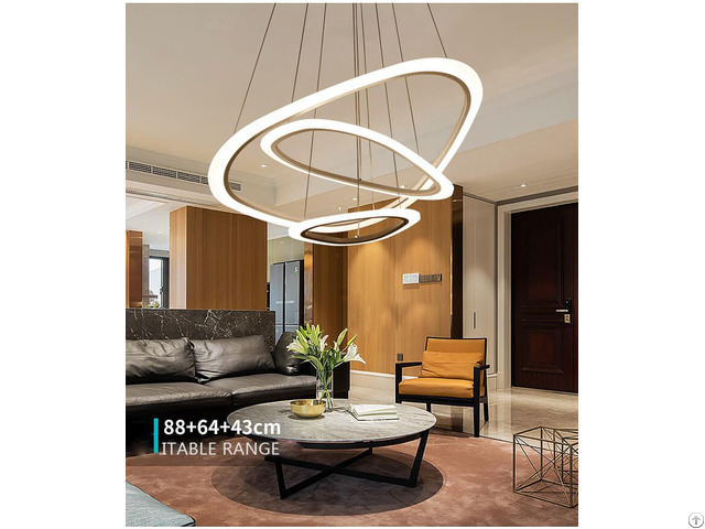 Modern Art Round Commercial Ring White Acrylic Pendant Lights Fixtures