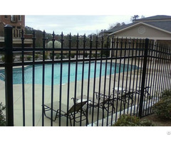 Black Painted Swimming Pool Safety Fence Barrier With Star Pickets