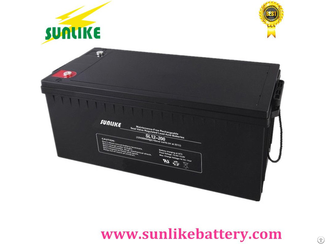 Sunlike Sealed Rechargeable Agm Lead Acid Solar System Battery 12v 200ah