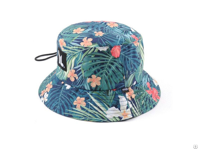 Digital Printing Pattern Polyester Bucket Hat Adjustable