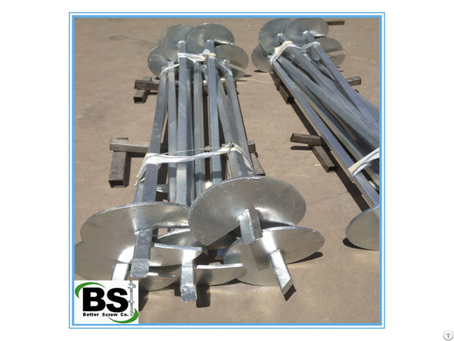 Galvanized Square Shaft Steel Pile With Helical Plates