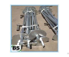 Galvanized Square Shaft Steel Pile With Helical Plates