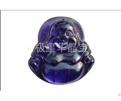 Fashion Charm Blue Big Stone Sapphire Gemstone Jewelry Buddha Statue Necklace