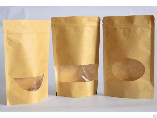 Kraft Paper Bag With A Oval Clear Window