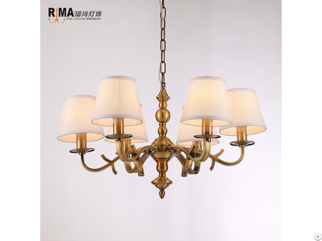 Rm1926 Guest Room Gold Bronze Chandelier Light