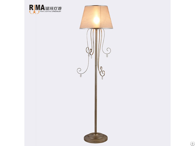 Fabric Lampshade Classic Antique Bronze Luxury Floor Lamp