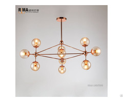 Model Indoor Fancy Rose Gold Pendant Light With Glass Ball