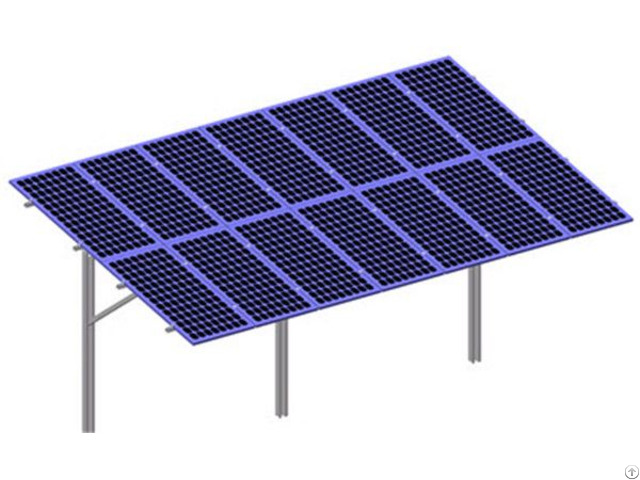 Single Double Pole Solar Panel Ground Mounting System For Off Grid Power Plant Or Station