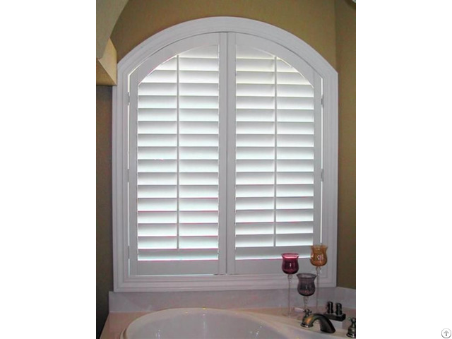 High Quality Adjustable Wood Sliding Plantation Shutters Wood Arch Shutters Bay Window Shutters