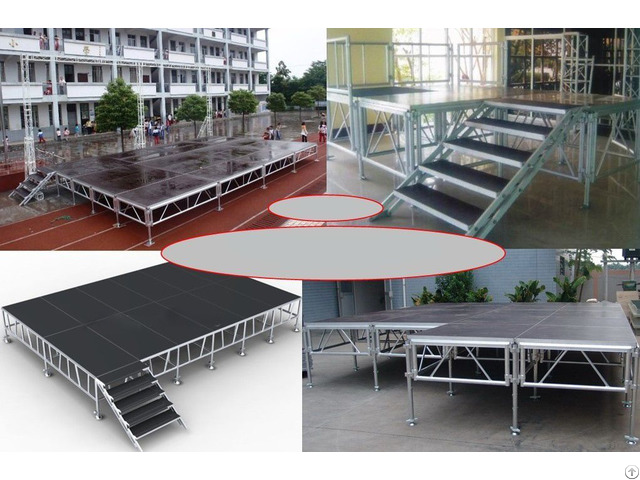 Portable Stage With Adjustable Height Leg For Outdoors Event