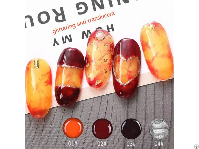 Glass Amber Nail Gel Polish Soak Off Uv Painting