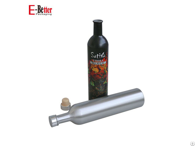 750ml Empty Light Aluminum Red Wine Bottle With Cork In High Quality