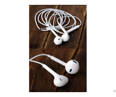 White Strong Bass Driver Stereo Sound Volume Control Earphone With Mic For Apple