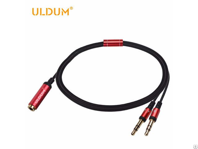 Uldum 3 5mm Gold Plated Male To 2 Female Y Earphone Headphone Audio Splittter Cable