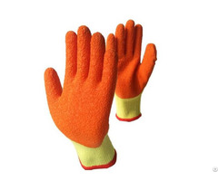 China Cheap Price High Quality Orange Crinkle Finish Cotton Black Latex Gloves