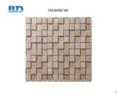 Time Texture Square Stone And Glass Mosaic Beige
