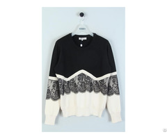 Lace Patched Knitted Jumper