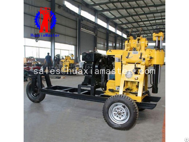 Xyx 130 Wheeled Hydraulic Core Drilling Rig Convenient Relocation Of The Whole Machine