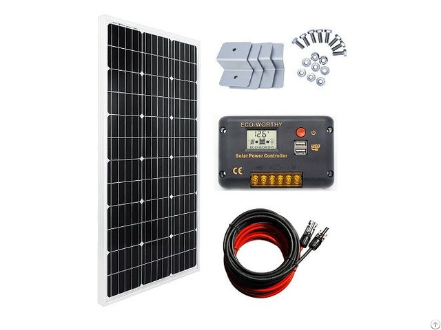 Eco Worthy 100 Watt Solar Panel 12v Off Grid Rv Boat Kit With 20a Lcd Controller