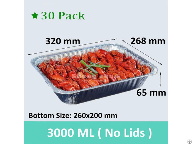 Takeout Aluminum Foil Pans 3000 Ml