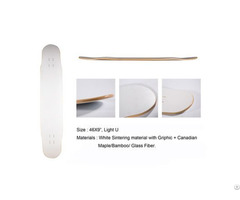 High Quality Canidian Maple And Bamboo Glassfiber White Sintering Material Longboard Deck