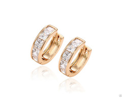 White Zircon Yellow Gold Planting Earrings Customized Jewelry Manufacturer 925 Sterling Silver