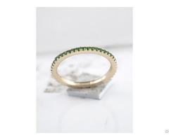 Chrome Diopside Band Ring 18k Gold Plated Manufacturing