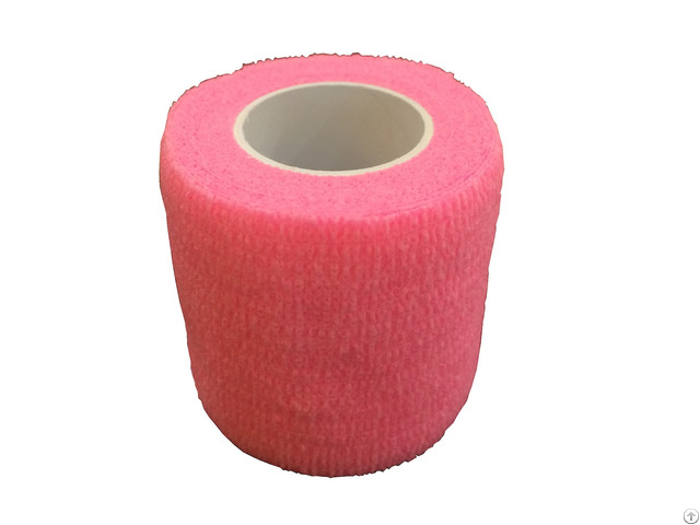 Cohesive Bandage Natural Rubber Latex Non Woven Spandex Neon Pink