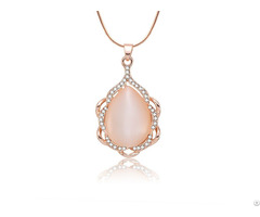 Pink Opal And White Zircon Customized Necklace