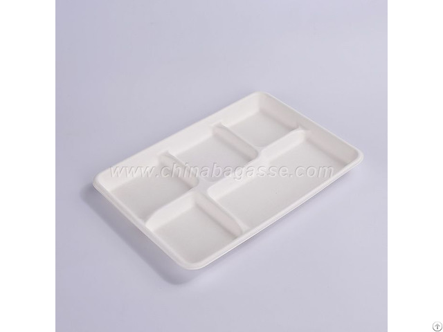 White 5 Com Bagasse Tray