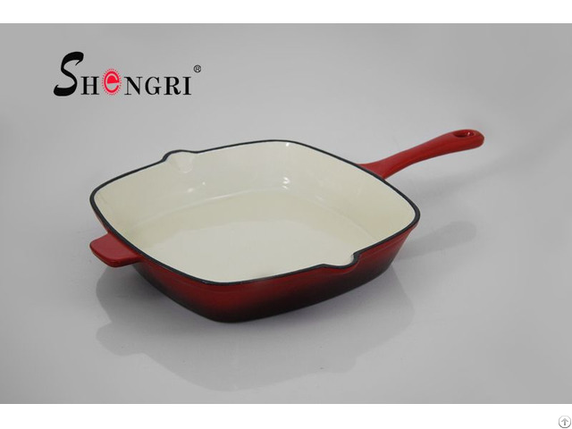 Sr105 Enamel Cookware Cast Iron Fry Pans With Handles