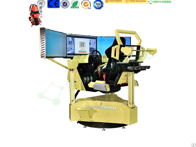 Three Screen Racing Car Video Game Simulator