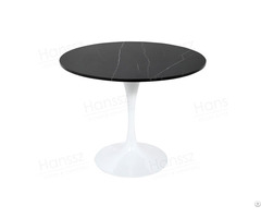 Round Black Marble Dining Table Modern