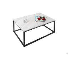 White Marble Top Stainless Steel Coffee Table