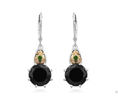 Black Spinel And Chrome Diopisde Customized Earring