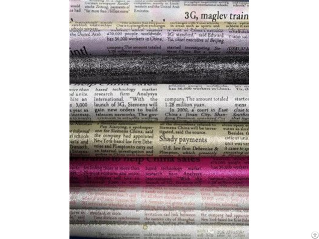 Retro Newspaper Style Synthetic Leather Fabric