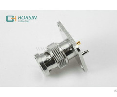 Horsin Factory Price 75ohm Pcb Mount Flange Right Angle Bnc Female Rf Coaxial Conenctor