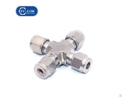 Stainless Steel 4 Way Union Type Tubing Fitting Cross Pipe Fittings